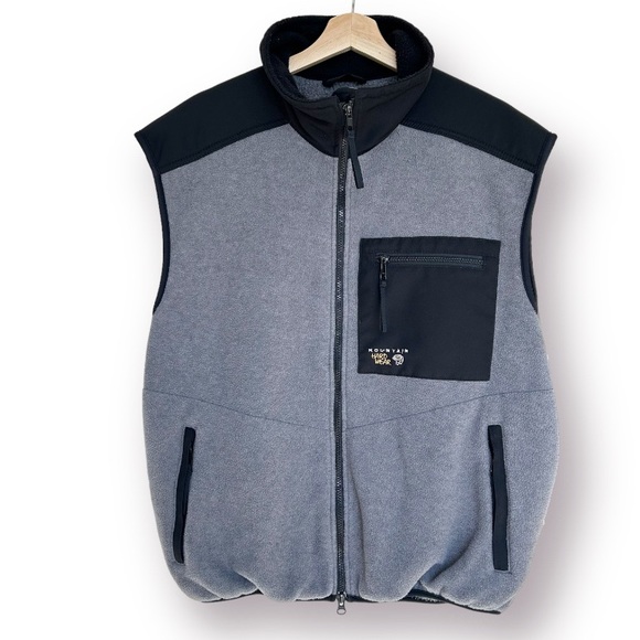 Mountain Hardwear mens Medium gray black Gore Windstopper gorpcore fleece vest - Picture 1 of 11
